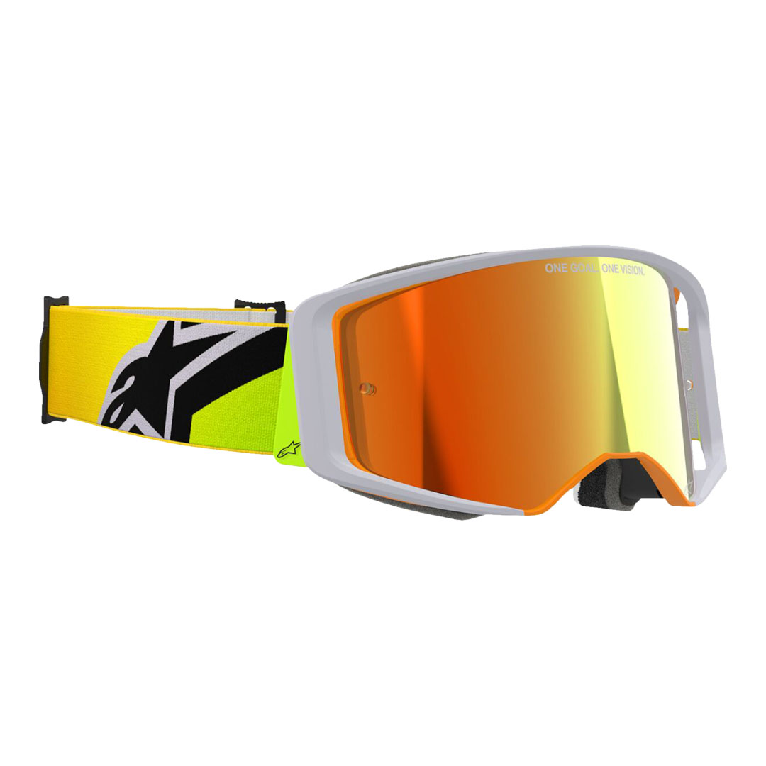 Kros naočale Alpinestars Supertech Corp sive/žute – zrcalne narančaste leće