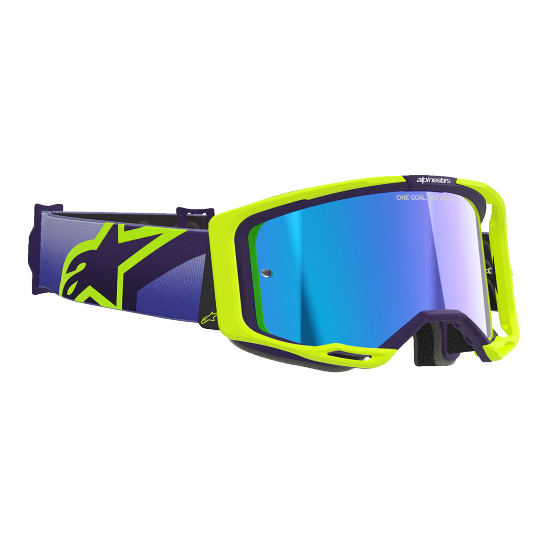 Kros naočale Alpinestars Vision 8 Corp fluorescentno žuta/ljubičasta – plava zrcalna leća