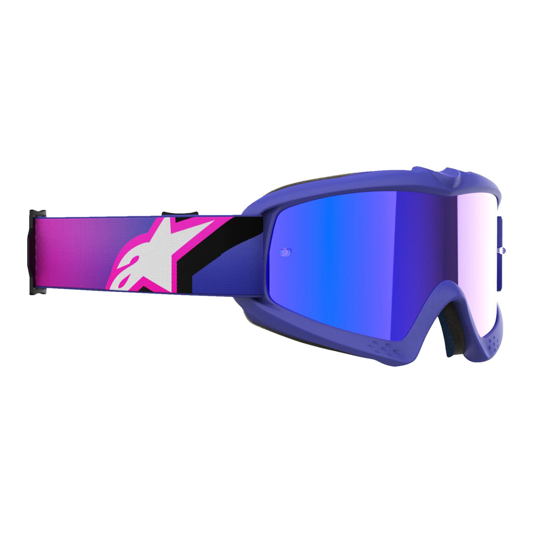 Kros naočale Alpinestars Youth Vision fluorescentno ljubičaste/roze – plava zrcalna leća
