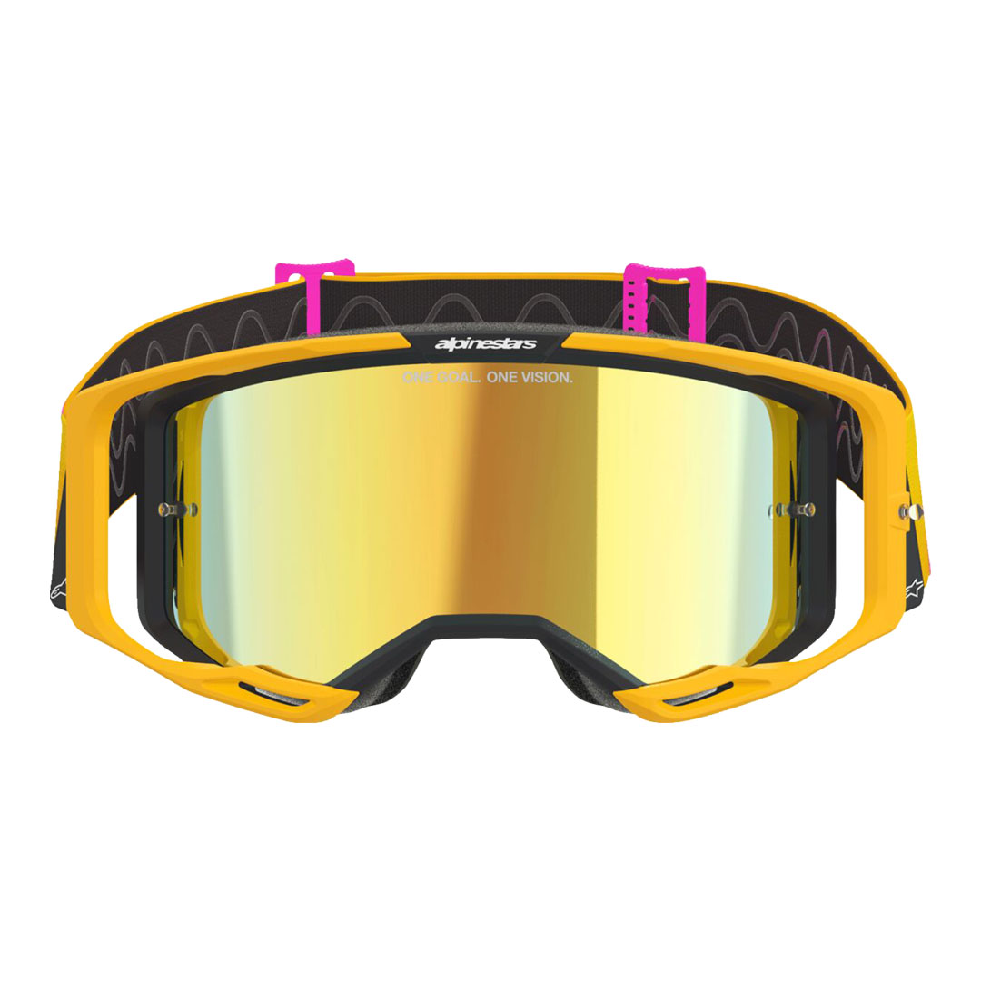 Kros naočale Alpinestars Vision 8 Corp narančaste/roze/žute – zlatna zrcalna leća