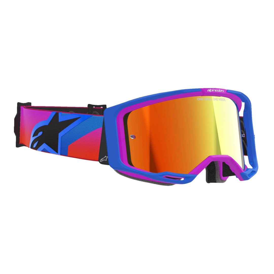 Kros naočale Alpinestars Vision 8 Corp plava/narančasta/ljubičasta – zrcalno crvena leća