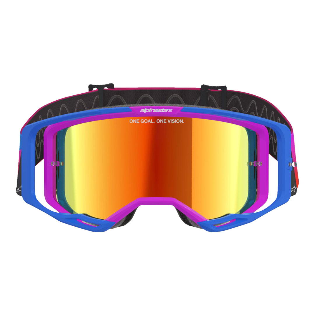 Kros naočale Alpinestars Vision 8 Corp plava/narančasta/ljubičasta – zrcalno crvena leća