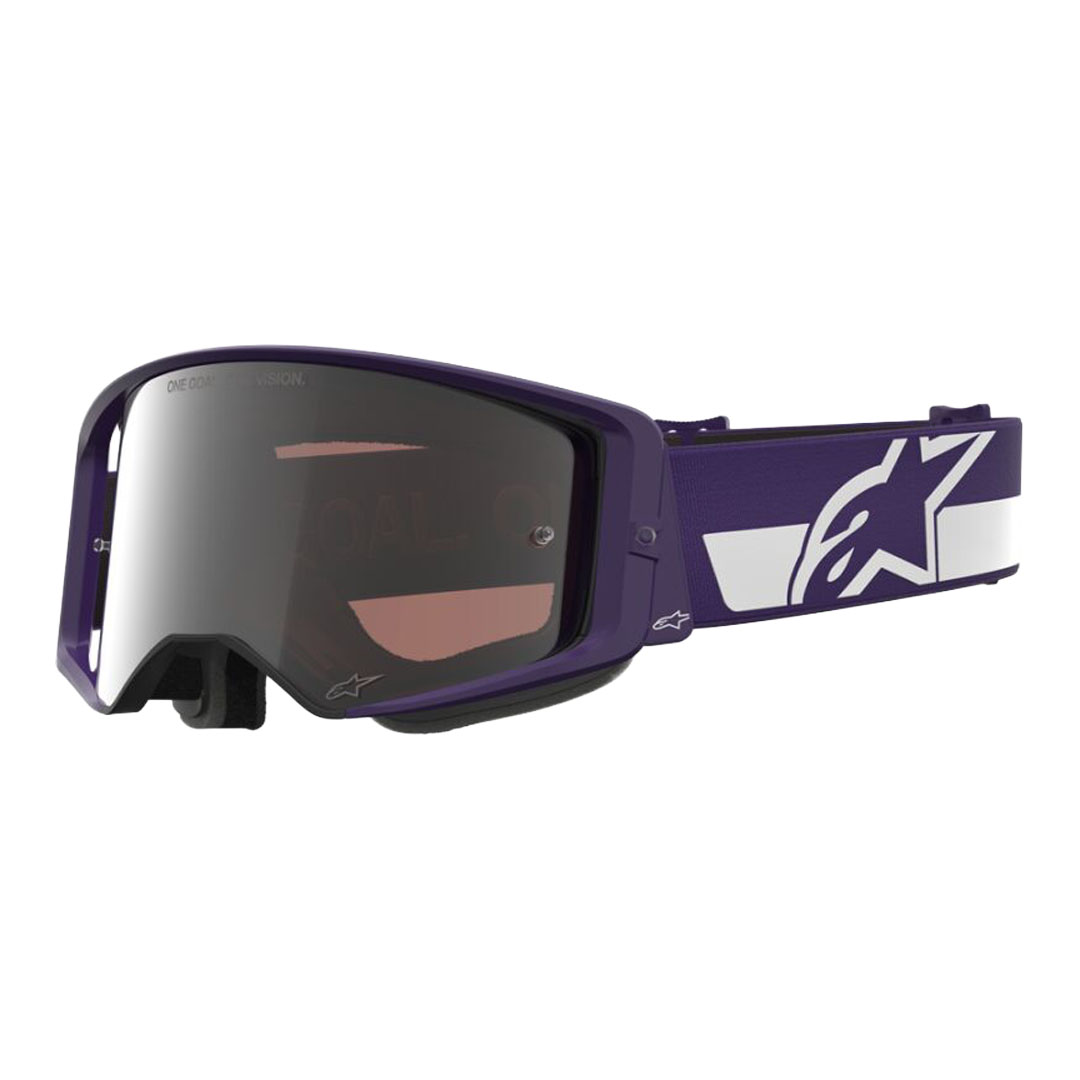 Kros naočale Alpinestars Supertech Hunter Lawrence Signature ljubičasto/bijele – zrcalno srebrne leće