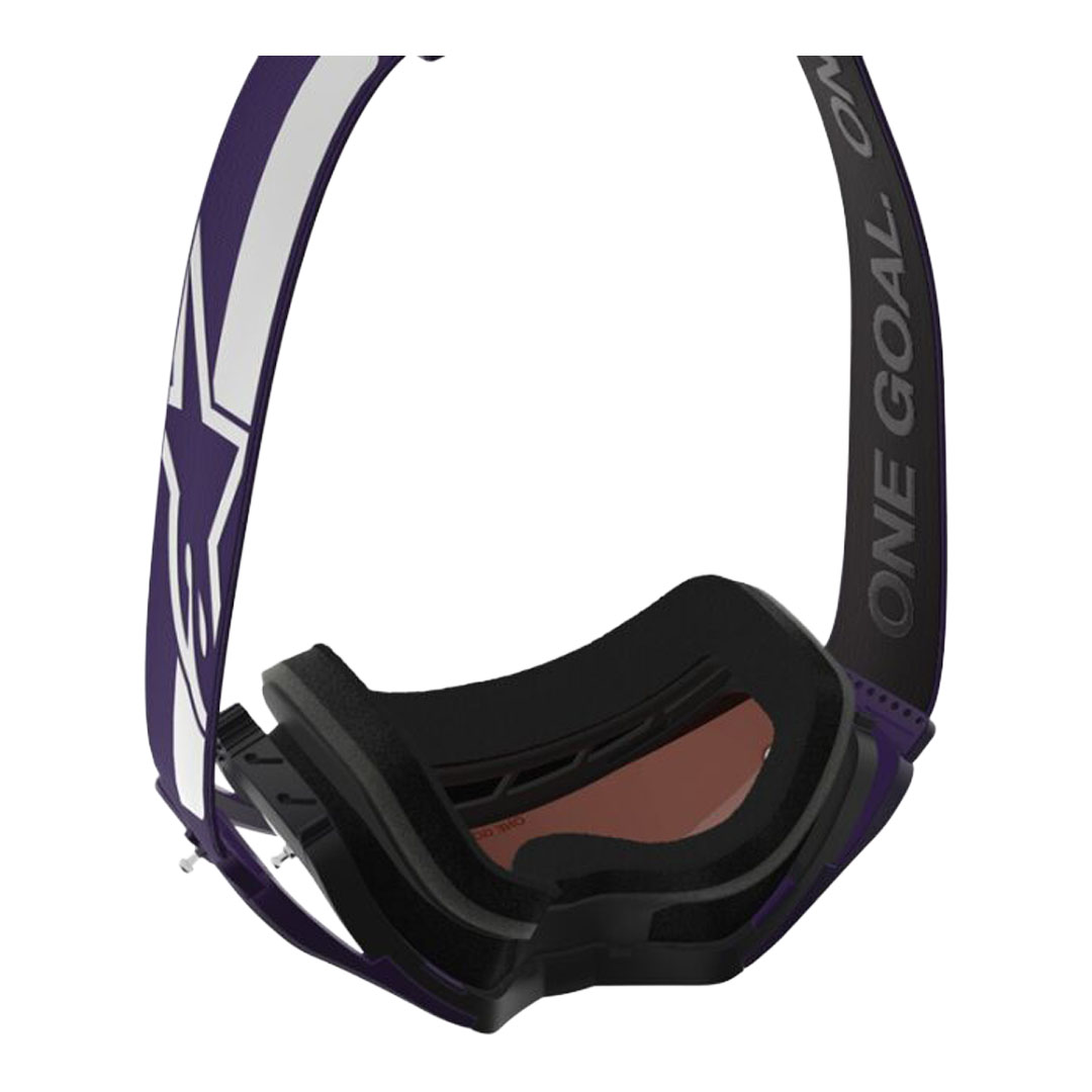 Kros naočale Alpinestars Supertech Hunter Lawrence Signature ljubičasto/bijele – zrcalno srebrne leće