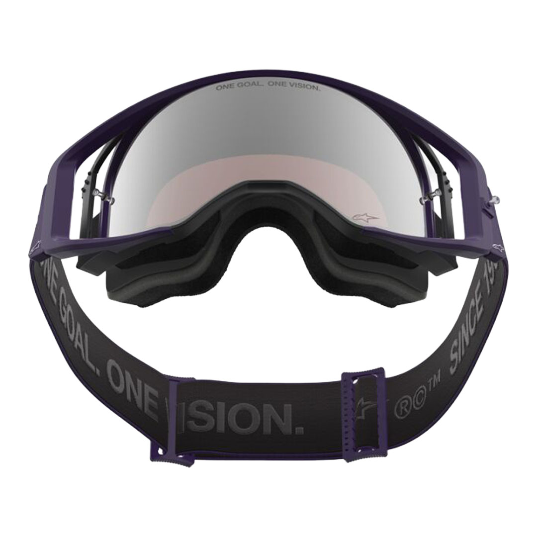 Kros naočale Alpinestars Supertech Hunter Lawrence Signature ljubičasto/bijele – zrcalno srebrne leće