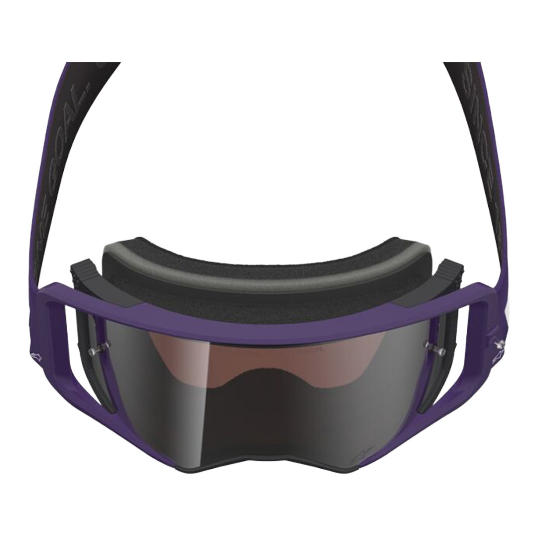 Kros naočale Alpinestars Supertech Hunter Lawrence Signature ljubičasto/bijele – zrcalno srebrne leće