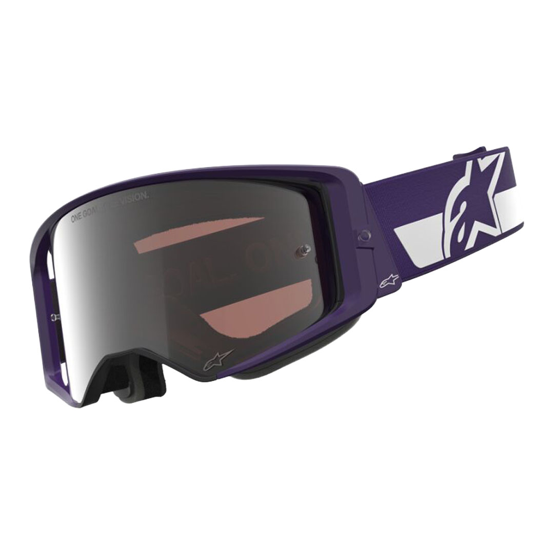 Kros naočale Alpinestars Supertech Hunter Lawrence Signature ljubičasto/bijele – zrcalno srebrne leće