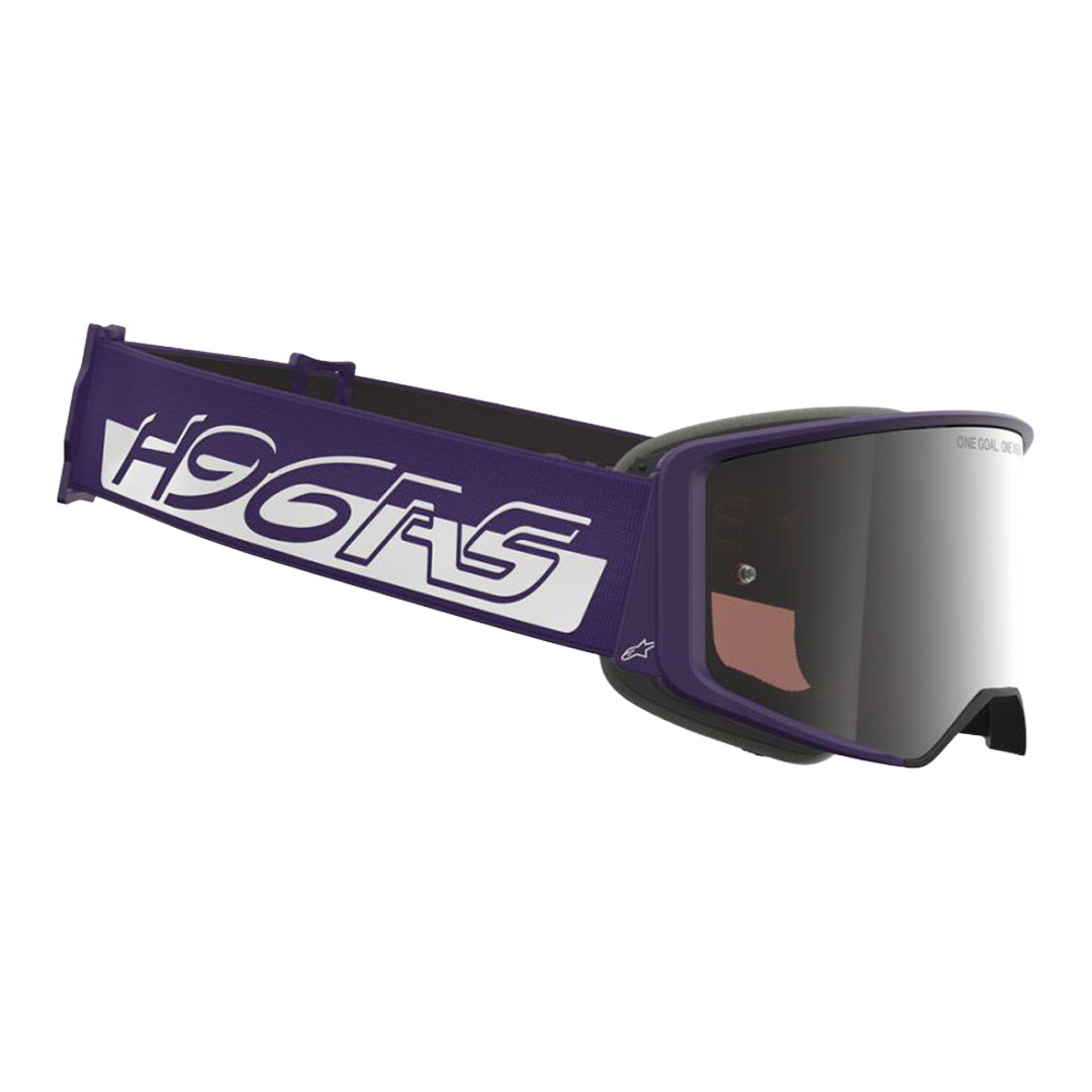 Kros naočale Alpinestars Supertech Hunter Lawrence Signature ljubičasto/bijele – zrcalno srebrne leće