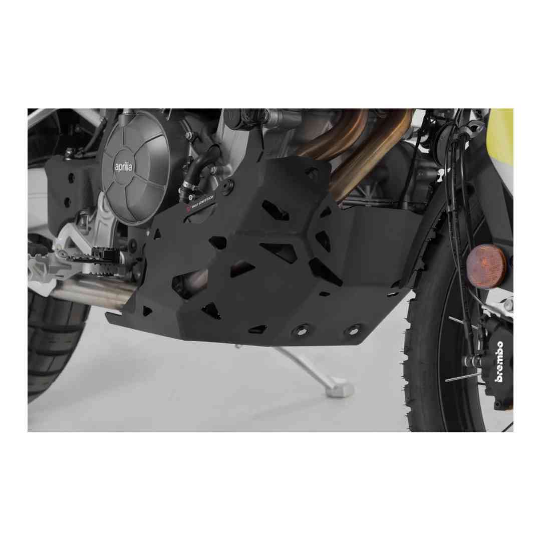 SW-MOTECH ščitnik motorja nameščen na Aprilia Tuareg 660