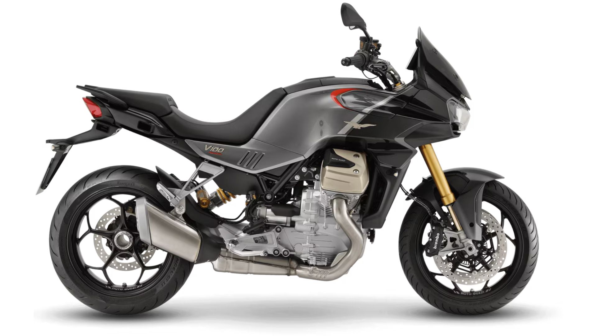 Moto Guzzi V100 Mandello S Grigio Avanguardia– pogled s strani